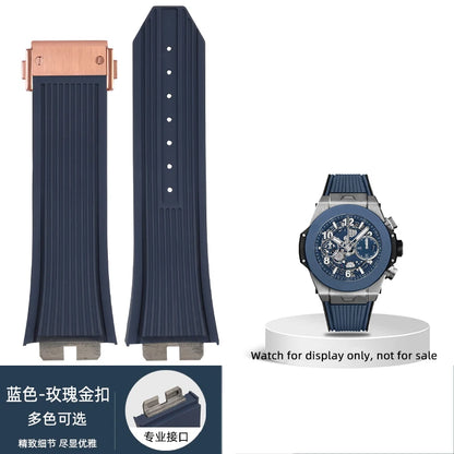 Cinturino per orologio Hublot Big Bang da uomo, cinturino in gomma fluorurata, giunto in acciaio inossidabile, a sgancio rapido, 411, 411, 421