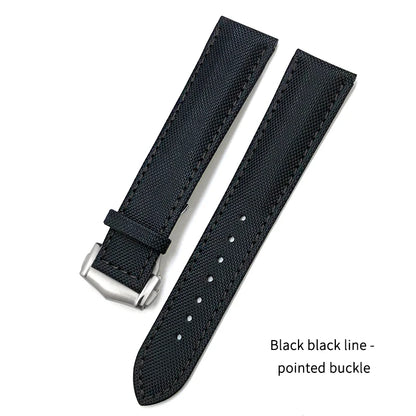 Cowhide Nylon Watch Strap for Omega Seamaster, SEIKO, IWC, Longines, Tudor, 19mm, 20mm, 21mm, 22mm, Fabric Canvas Watchband