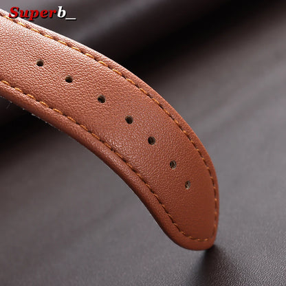 Bracelet de montre de remplacement en PU souple de 14 mm, 16 mm, 18 mm, 20 mm, 22 mm, 24 mm, bracelet de montre décontracté pour homme avec boucle en acier inoxydable