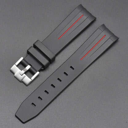 Curved End Rubber Strap for MoonSwatch, 20mm, for Men and Women, Waterproof Sport Watch Band