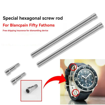 Perno di fissaggio a vite da 22 mm e 23 mm per cinturino Blancpain 5015 5050, attacco esagonale, accessorio con perno in acciaio.
