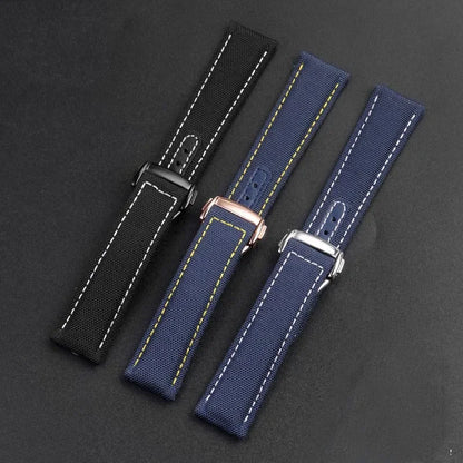 Bracelets de montre en toile et Nylon, 19mm 20mm, pour Omega Seamaster 300 Speedmaster AT150 Omega Speedmaster Slubby série 310.32, bracelet en Nylon
