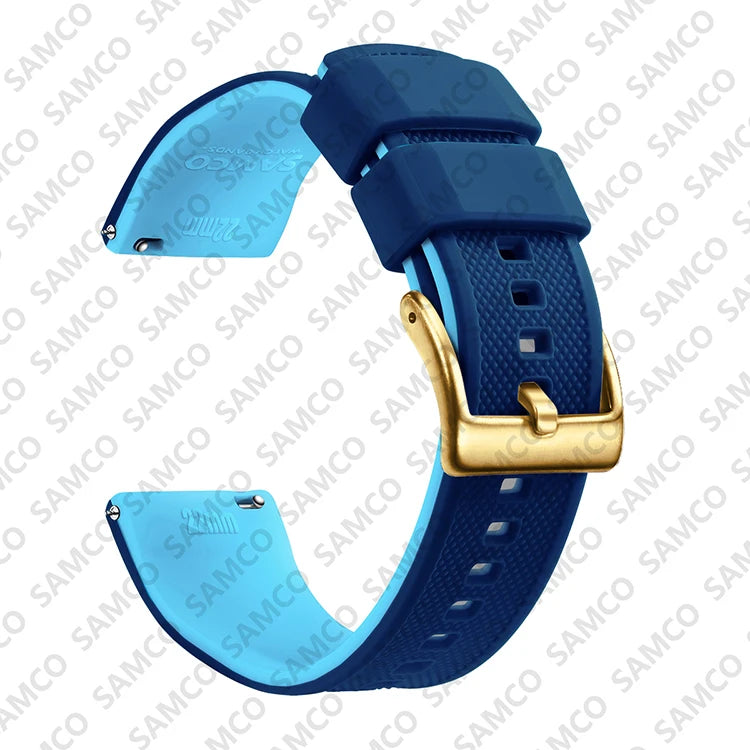 Bracelet de montre en Silicone de qualité supérieure, 18mm 20mm 22mm, à dégagement rapide, en caoutchouc, de remplacement