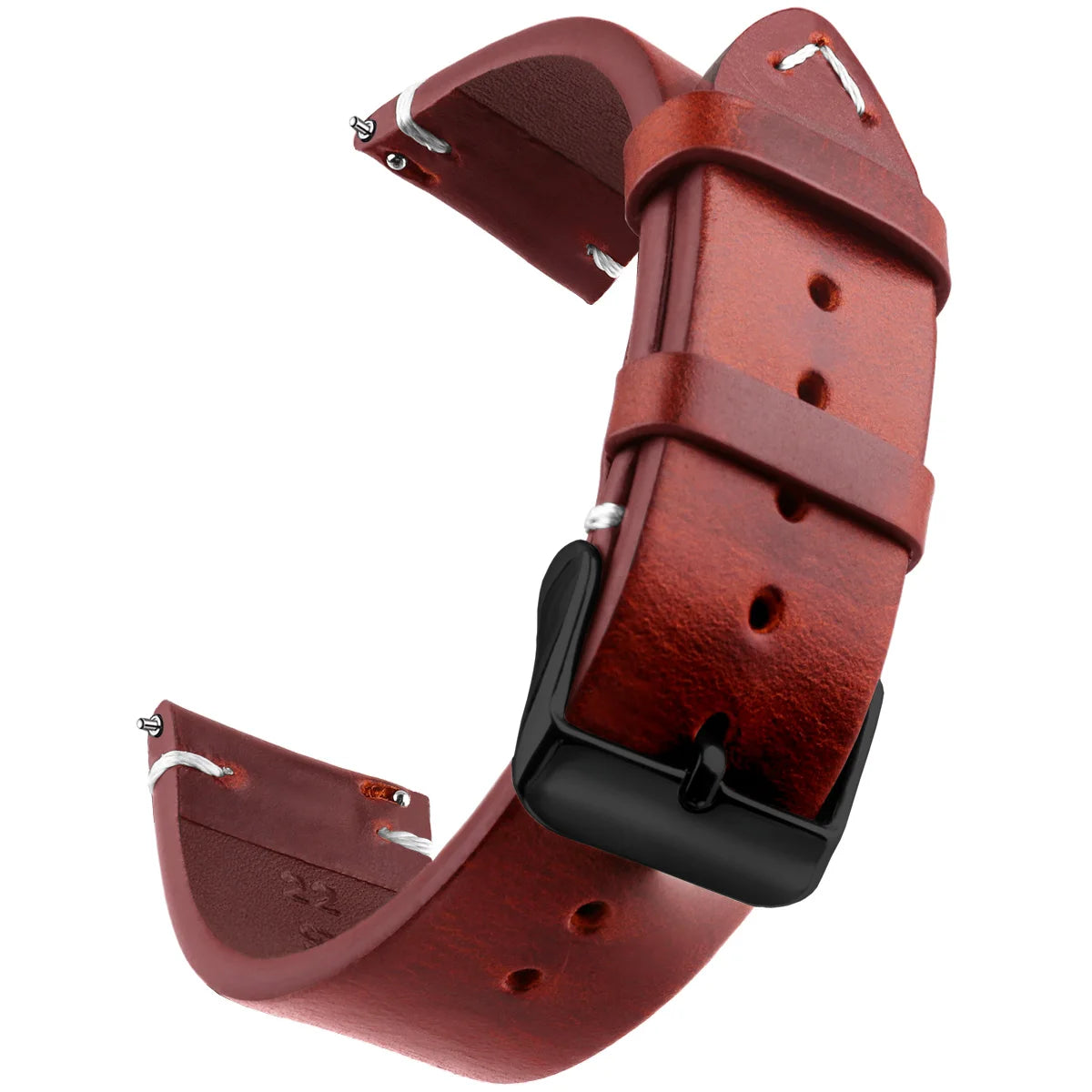 Bracelet de montre en cuir véritable de cire, bracelets de montre à dégagement rapide 18mm/19mm/20mm/21mm/22mm/24m, pour Samsung, Seiko, Oris, montre citoyen