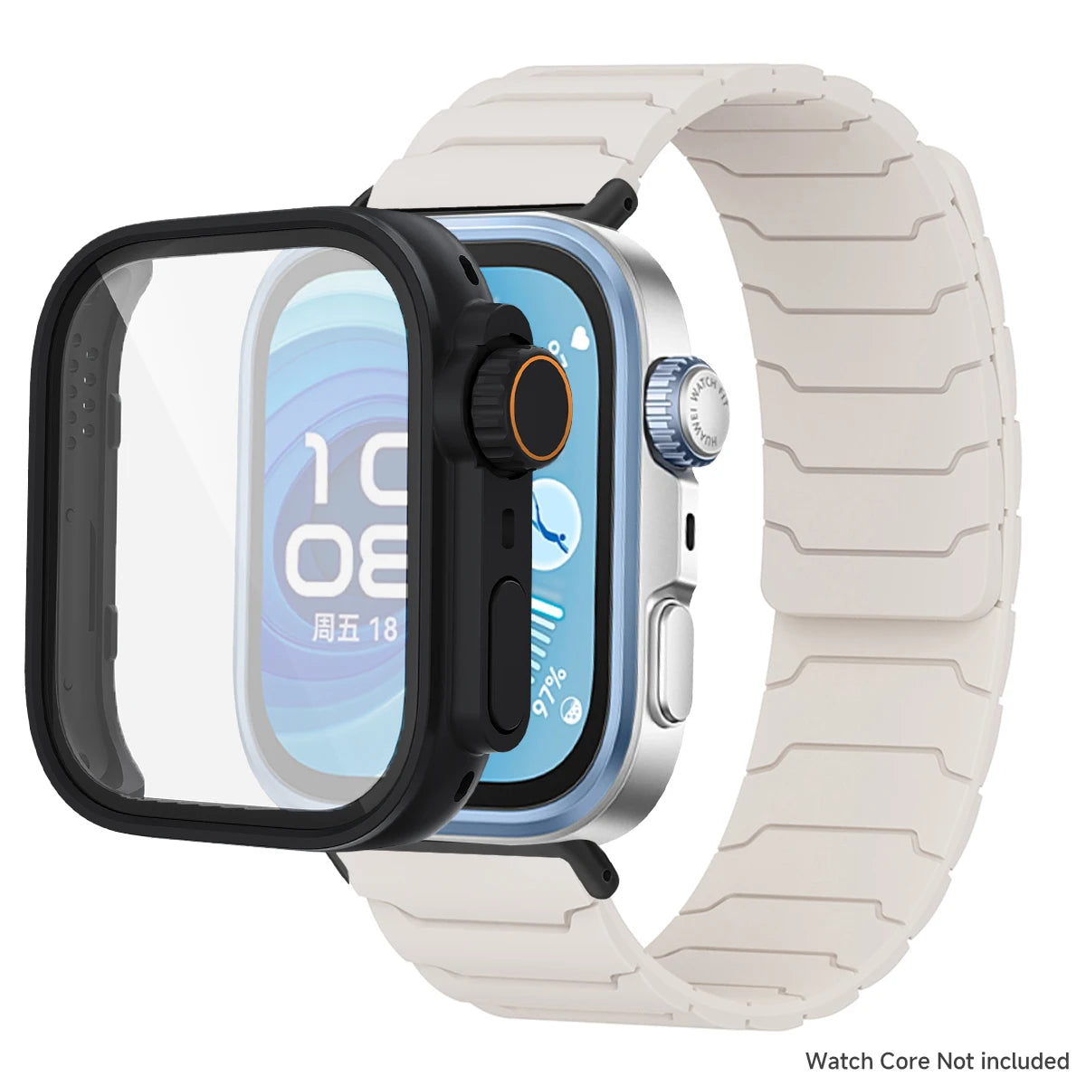 Étui + bracelet pour Huawei Watch Fit 5 4/4 Pro, bracelet en Silicone souple anti-transpiration pour Huawei Fit 3 ToUltra Cover