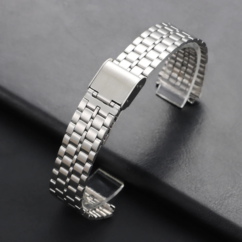 Unisex stainless steel watch band, 18mm, for CASIO F91W F105 F108 A158 A159 A168 AE1200 1300, Ultra-thin
