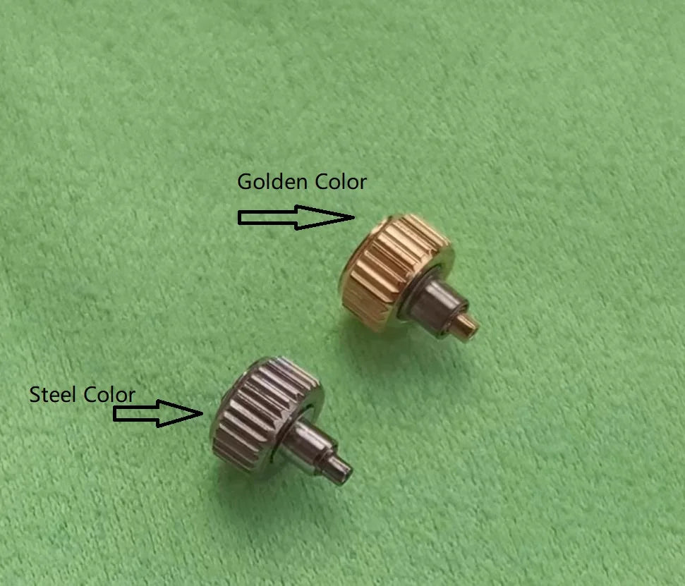Steel threaded watch crown, head diameter, tap from 4.0mm to 7.0mm, 0.9mm with case tube, 2.2mm, 2.5mm, 2.8mm, W2315, 1 piece