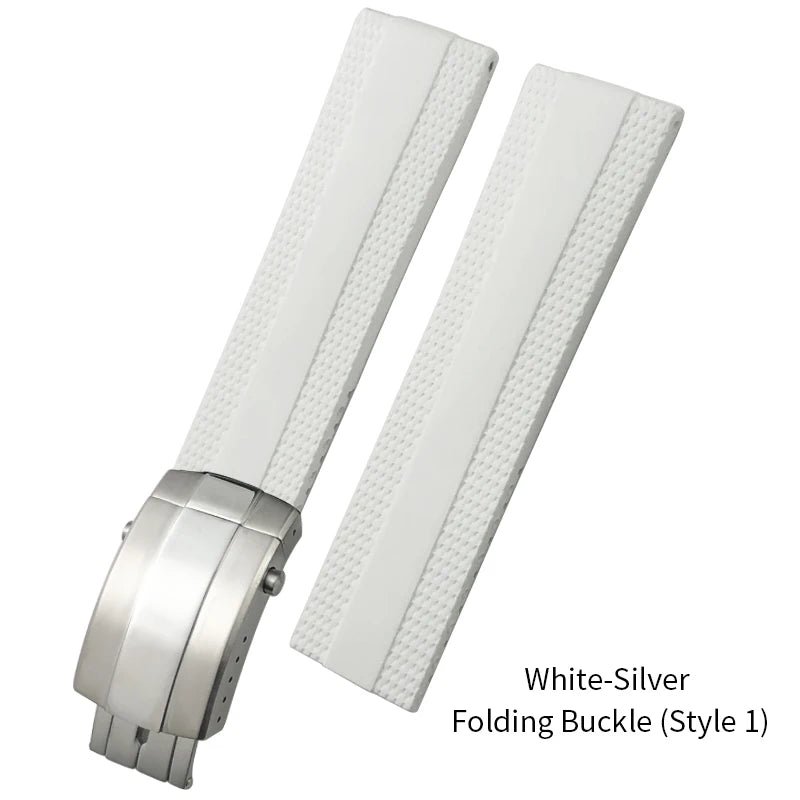 Bracelet de montre en caoutchouc et Silicone, 20mm 21mm 22mm 23mm 24mm, pour Breitling Superocean Avenger professionnel, bleu blanc vert