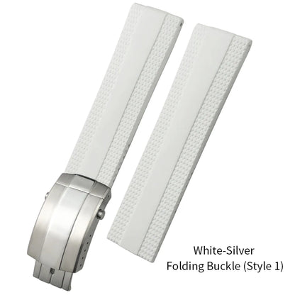 Bracelet de montre en caoutchouc et Silicone, 20mm 21mm 22mm 23mm 24mm, pour Breitling Superocean Avenger professionnel, bleu blanc vert