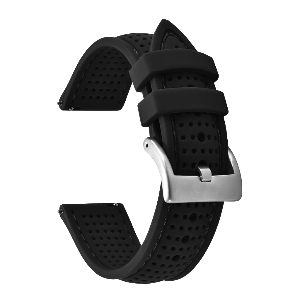 Bracelet de Sport en Silicone pour hommes, 18mm 20mm 22mm, en caoutchouc étanche, bracelet de remplacement pour Samsung S3 Huawei Watch GT2 46mm Amazfit GTR