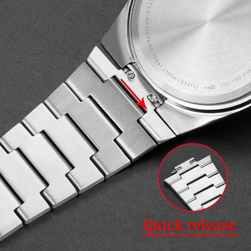 Massives Edelstahlarmband für Tissot PRX 35 mm/40 mm, spezielle Anstoßbreite, Ersatzteile für modische Uhrenarmbänder