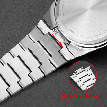 Massives Edelstahlarmband für Tissot PRX 35 mm/40 mm, spezielle Anstoßbreite, Ersatzteile für modische Uhrenarmbänder