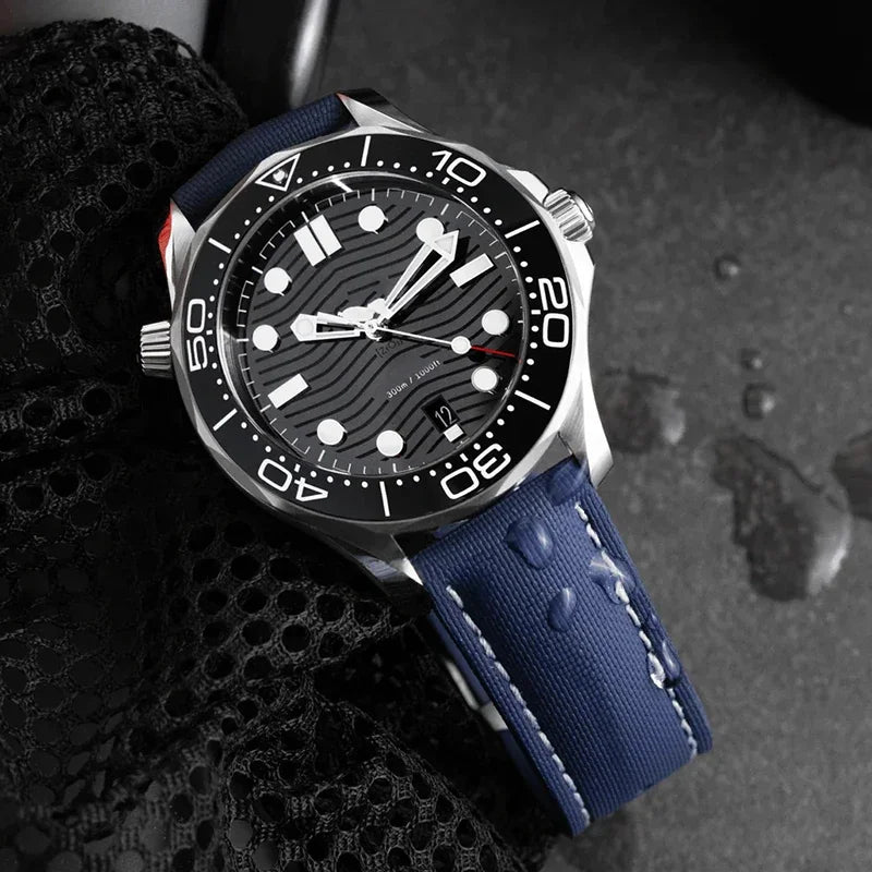 Cinturino in gomma fluorurata per Omega Seamaster 20mm 21mm 22mm FKM, cinturino universale a sgancio rapido, accessori per Rolex e Tudor