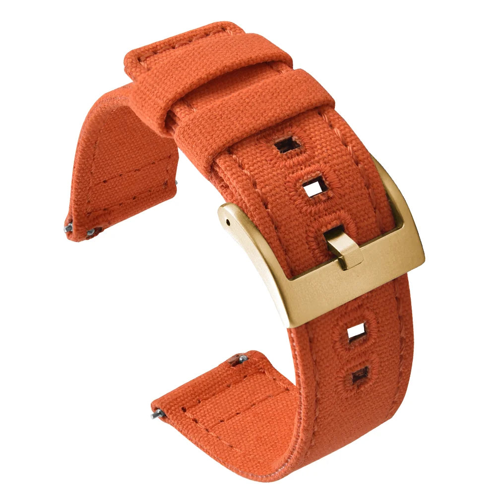 Universal Nylon Watch Strap, 20mm 22mm Quick Release Durable Retro Canvas Sport Belt for Omega Seiko Cartier