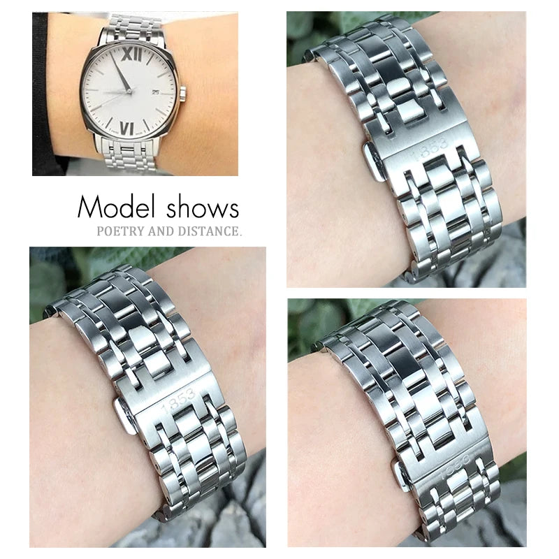 Bracelet de montre en acier inoxydable 316L, 20mm, adapté à Tissot 1853 T059.507 T059.528 série T059, bracelet de montre étanche en métal solide