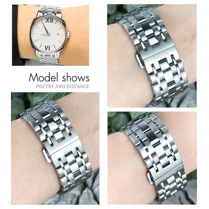 Bracelet de montre en acier inoxydable 316L, 20mm, adapté à Tissot 1853 T059.507 T059.528 série T059, bracelet de montre étanche en métal solide