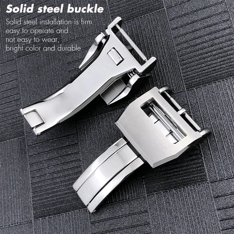 Thick folding clasp for Schaffhausen watches, stainless steel, large IWC Pilot clasp, watch accessories, 18mm