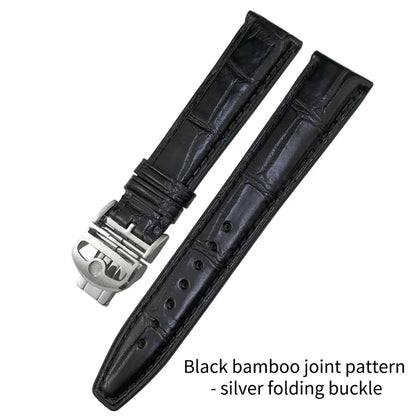 Cinturino per orologio americano in vera pelle di coccodrillo, 20mm 21mm 22mm, per orologi da pilota IWC Mark XVIII Portofino