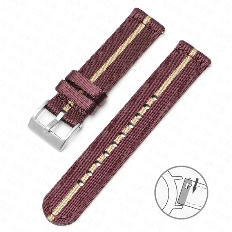 Bracelet en Nylon souple pour hommes et femmes, 18mm, 20mm, 22mm, 24mm, pour Omega Seamaster 007, toile à dégagement rapide, remplacement du bracelet de montre pour Seiko Casio