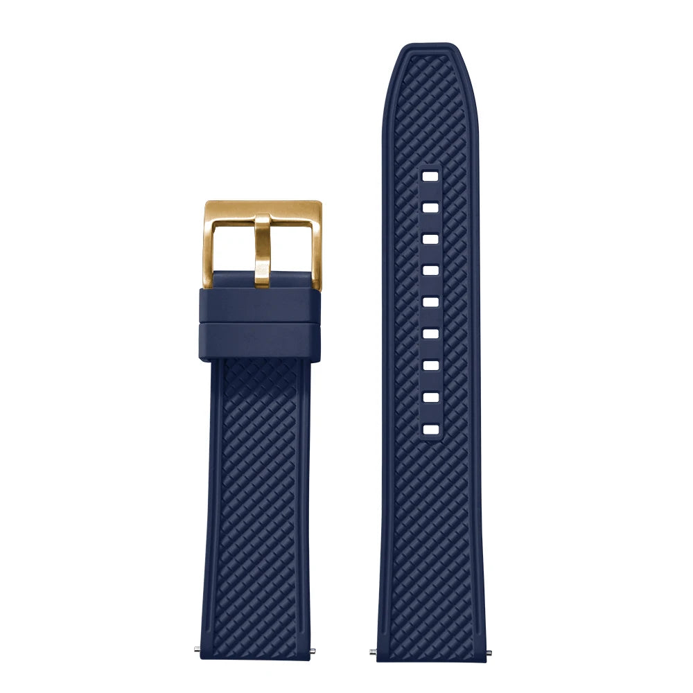 18mm 20mm 22mm 24mm haute qualité forme de balle FKM bracelet de montre en caoutchouc à dégagement rapide bracelet de plongée souple étanche pour HAISCH