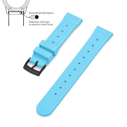 JUELONG – bracelets de montre en caoutchouc gaufré FKM, à dégagement rapide, étanche, Durable, en caoutchouc fluoré, 20mm 22mm, pour montre de plongée traditionnelle