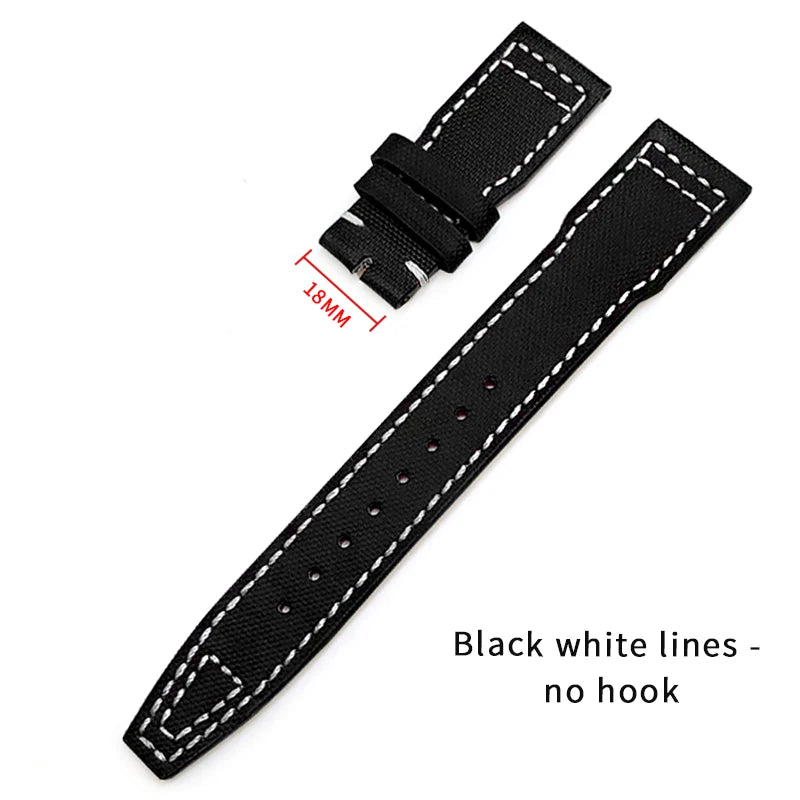 Bracelet de montre en cuir de Nylon 20mm 21mm 22mm pour montres IWC Big Pilot PORTOFINO IW3777 bracelet de montre en cuir de vache bleu vert noir rouge