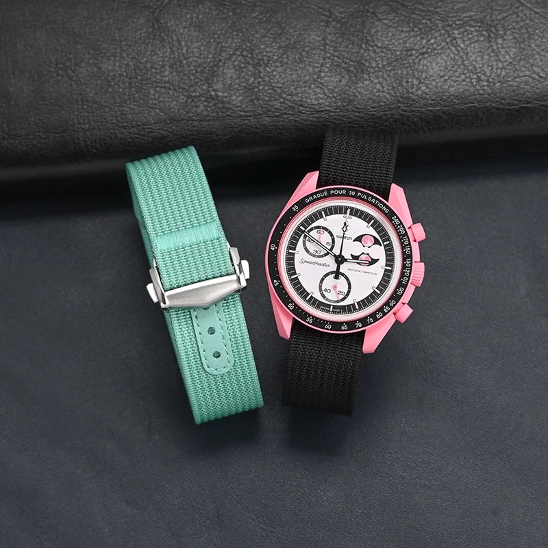 Bracelet de montre otan en toile de Nylon de qualité supérieure pour Omega X Swatch MoonSwatch, fermoir pliant Seamaster 300 007, Bracelet universel de 20mm