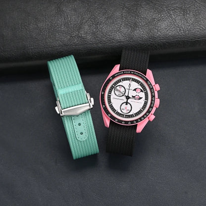 Bracelet de montre otan en toile de Nylon de qualité supérieure pour Omega X Swatch MoonSwatch, fermoir pliant Seamaster 300 007, Bracelet universel de 20mm