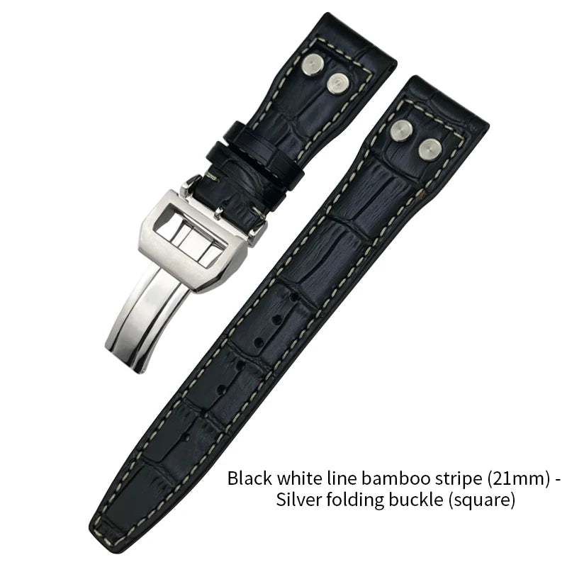Bracelet de montre en cuir de vachette Rivet Optics, bracelet de montre en cuir véritable, IWC, Suffino 77, Suff5009, Big Pilot, Spitfire, Le Petit Prince, 21mm, 22mm