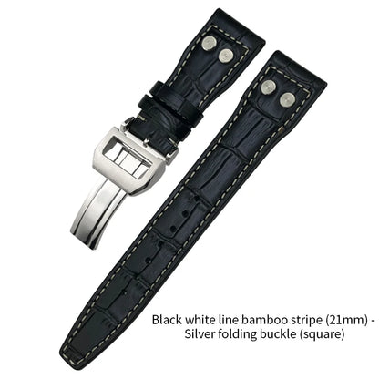 Bracelet de montre en cuir de vachette Rivet Optics, bracelet de montre en cuir véritable, IWC, Suffino 77, Suff5009, Big Pilot, Spitfire, Le Petit Prince, 21mm, 22mm
