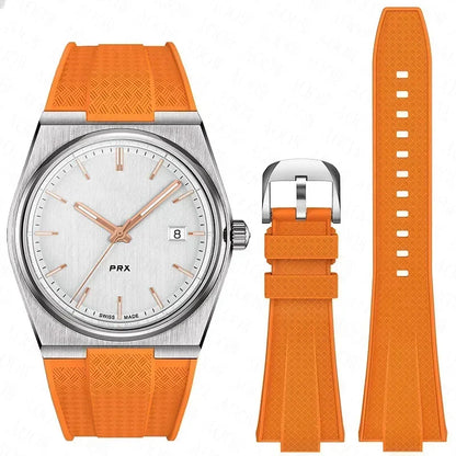 Pour Tissot PRX T137.407/T137.410 Bracelet en Silicone à dégagement rapide Super Player 40mm hommes Bracelet de montre en caoutchouc convexe 12mm