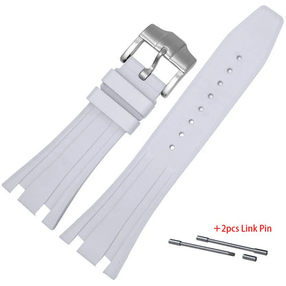 Bracelet en caoutchouc 26mm 27mm pour Bracelet de remplacement étanche AP Royal Oak pour Bracelet de montre en Silicone souple GA2100 GA-2110 avec goupille de liaison