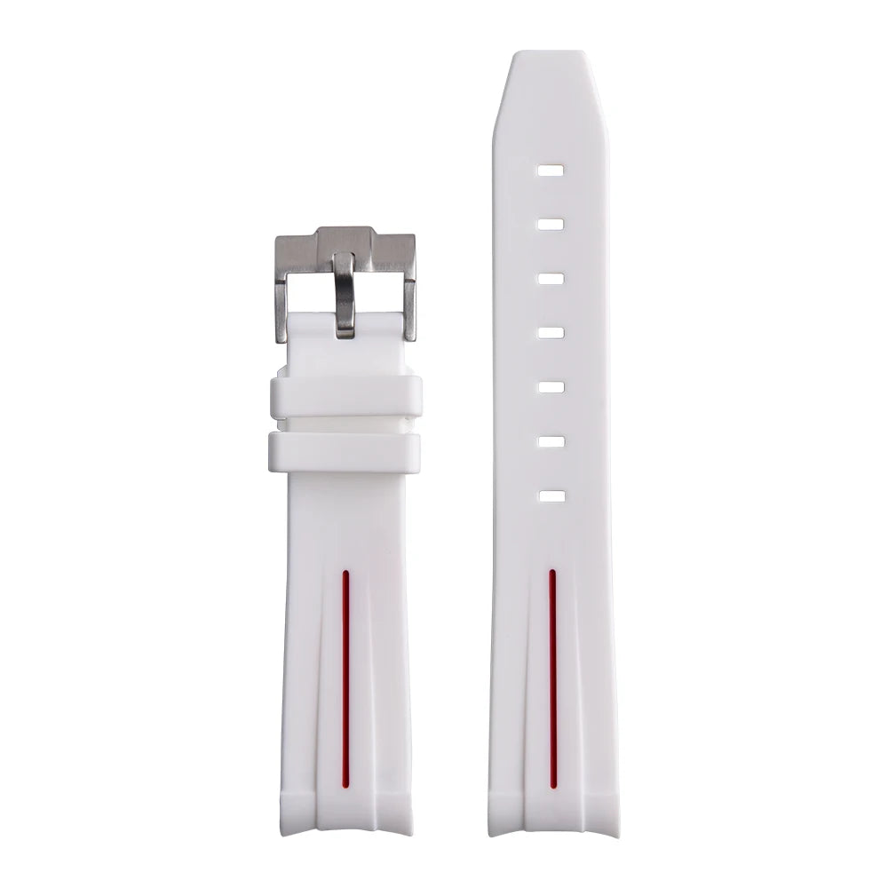 STAPELP Bracciale per orologio in gomma con estremità curva da 20 mm adatto per Omega X s-watch Joint Moon cinturini per orologi uomo donna Cinturino impermeabile