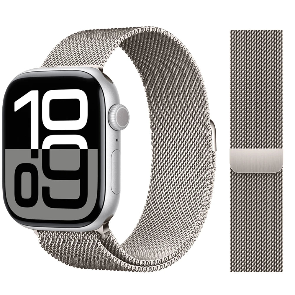 Apple Watch 米兰尼斯表带，46mm 44mm 45mm 40mm 42mm 41mm，适配 iWatch 系列 11 10 9 8 SE 7 6 Ultra 3 2