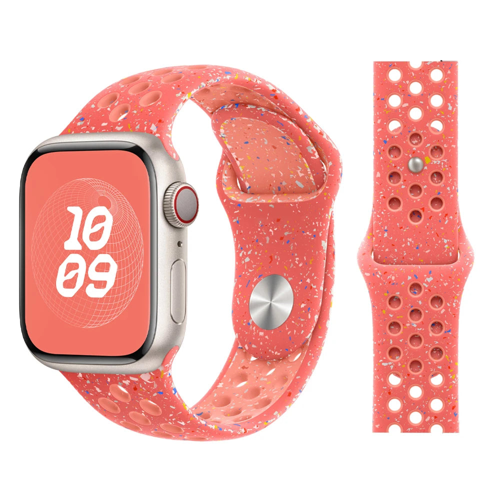 Bracelet en Silicone pour bracelets de montre Apple 46mm 44mm 45mm 40mm 41mm 42mm, Bracelet de Sport Correa iWatch série 11 10 9 SE 8 7 6 5