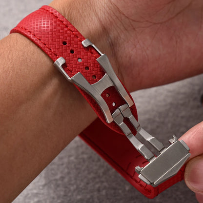 FKM Waterproof Rubber Watch Band Quick Release Deployment Clasp Straps 20mm 22mm Universal Watch Bracelet