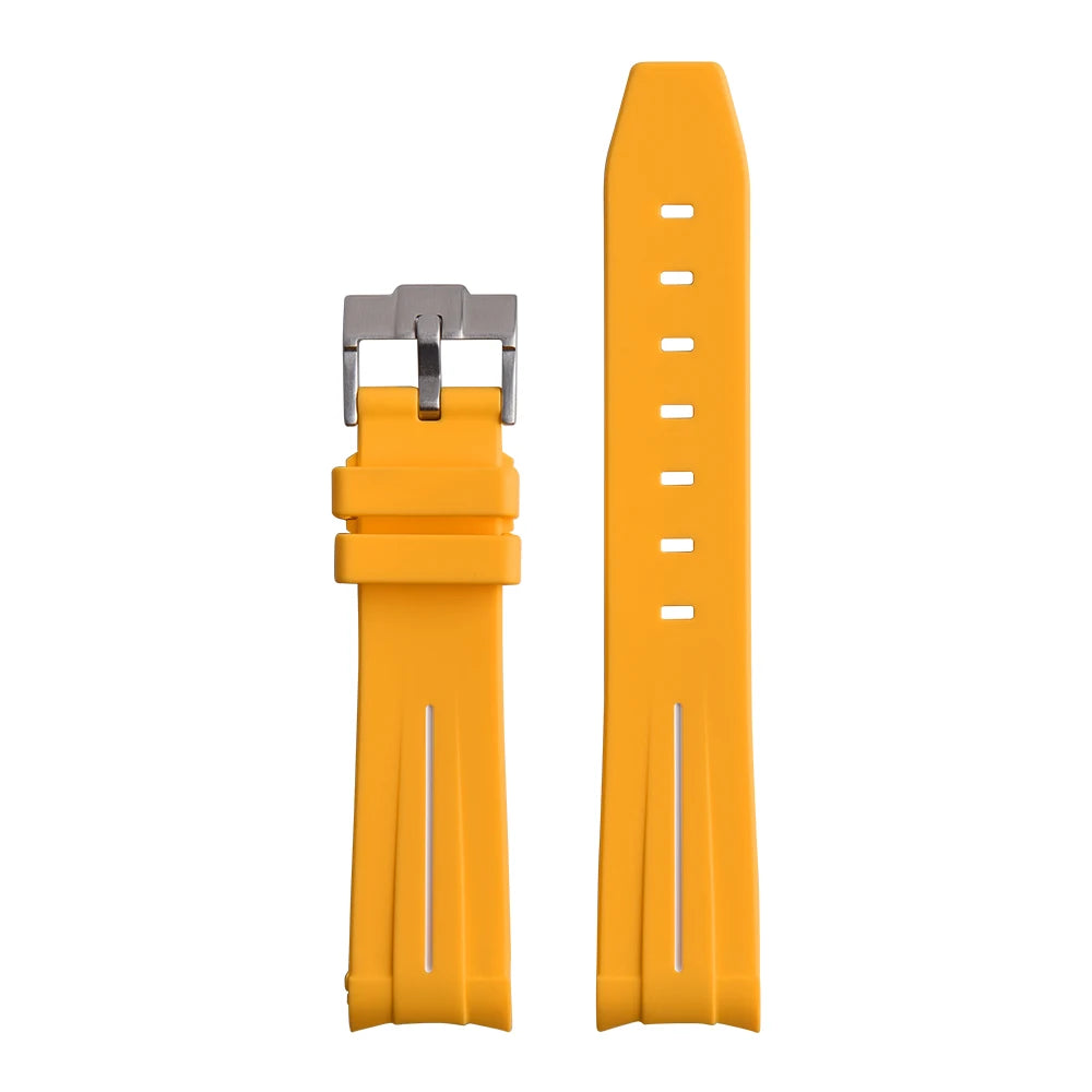 STAPELP Bracciale per orologio in gomma con estremità curva da 20 mm adatto per Omega X s-watch Joint Moon cinturini per orologi uomo donna Cinturino impermeabile
