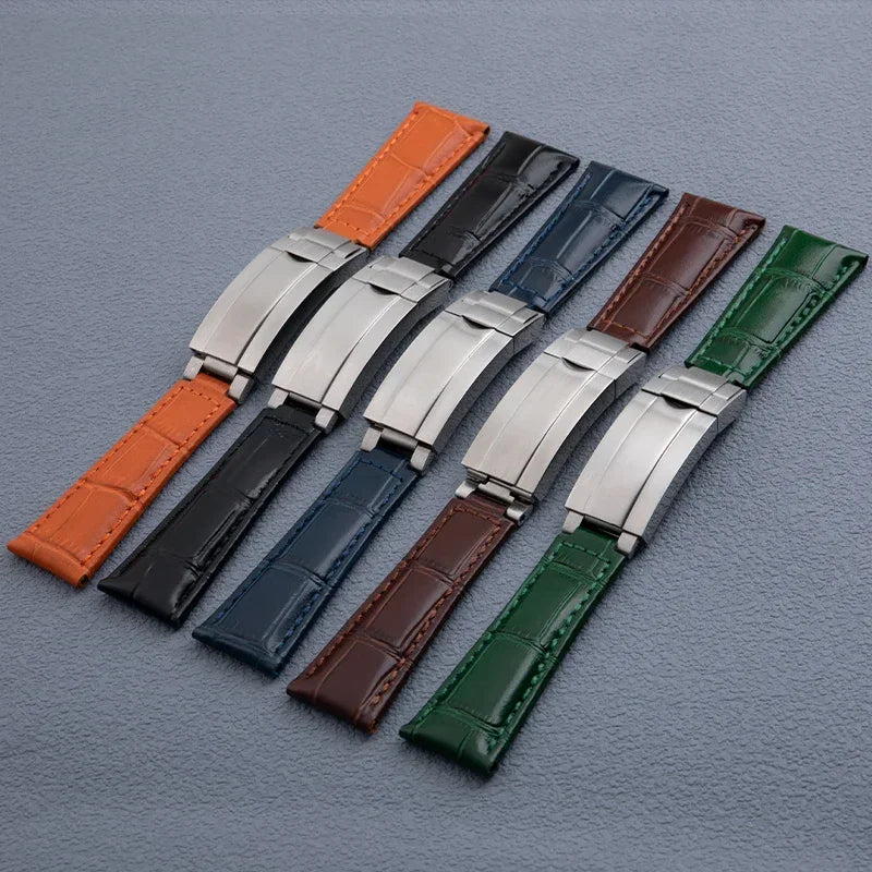 Bracelet de montre en cuir véritable souple de 21mm, pour Rolex, nouveau bracelet de 41MM Submariner Datejust 42mm Yacht OYSTERPERTUAL Omega