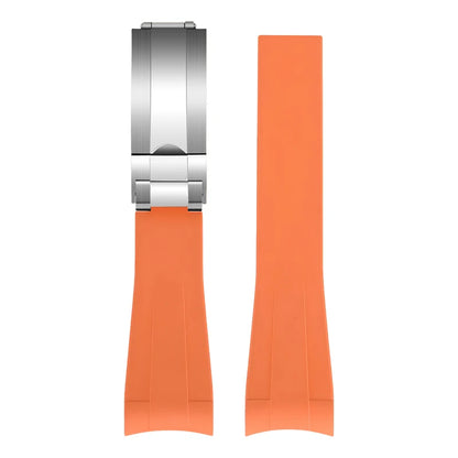 FKM – Bracelet de montre en caoutchouc, extrémités incurvées de 20mm, résistant à la sueur, pour Rolex Submariner Style et Omega x Swatch