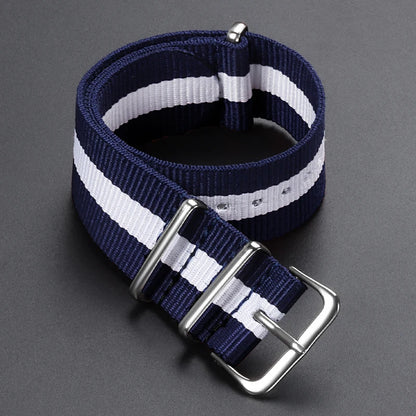 Cinturino per orologio in nylon intrecciato passante singolo da 14 mm, 16 mm, 18 mm, 20 mm, 22 mm, in tela, per uomo e donna, stile militare e sportivo