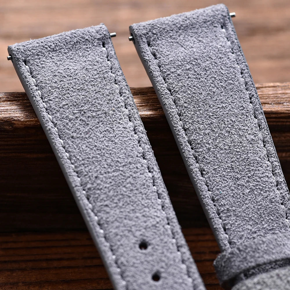 Soft Suede Leather Watch Strap, 18mm 19mm 20mm 22mm, Quick Release for Huawei GT2 GT3 42mm 46mm, Vintage Replacement Belts