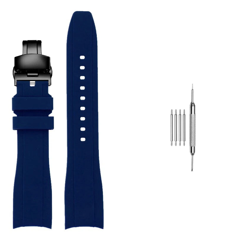 Bracelet de montre en caoutchouc à extrémité incurvée, 20mm 22mm, pour Casio Swordfish Duro MDV106-1A MDV-106/107-1A, bracelet de Sport étanche en Silicone