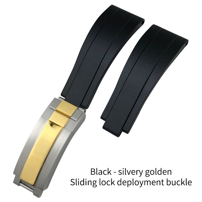 Natural Rubber Watch Strap for Rolex SUBMARINER Explorer Air King Deepsea, Soft Silicone Watch Band, High Quality, 20mm, 21mm
