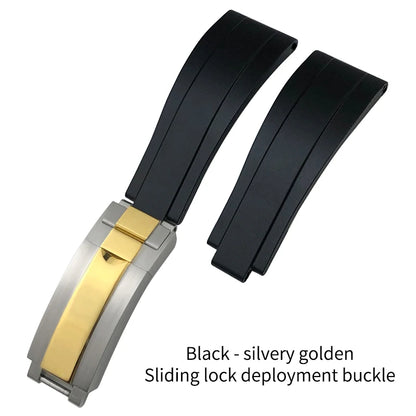 Natural Rubber Watch Strap for Rolex SUBMARINER Explorer Air King Deepsea, Soft Silicone Watch Band, High Quality, 20mm, 21mm
