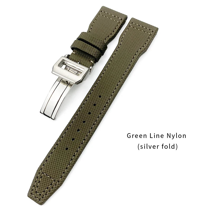 Cinturino per orologio in pelle di vitello e nylon di alta qualità, cinturino per orologio IWC Pilot SPITFIRE MARK 18 Portofino TOP GUN Suffino 77, 20mm 21mm 22mm