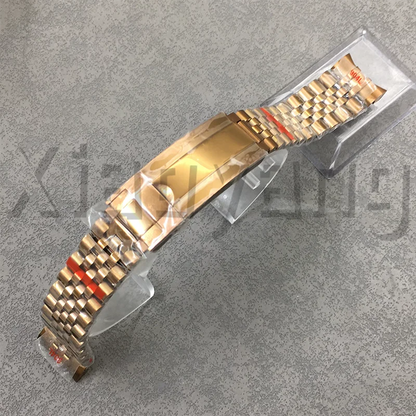 20mm 904L café marron Bronze bracelet de montre glisser boucle pliante huîtres/nouveau Double extrémité lien jubilé hommes bracelet ajustement boîtier de montre de plongée