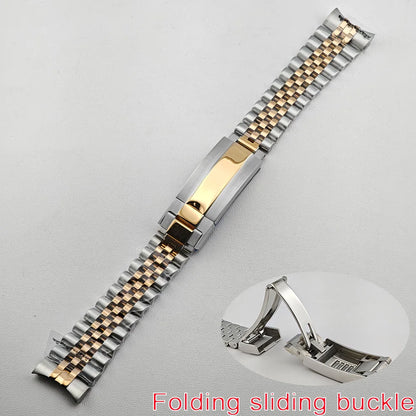 Cinturino in acciaio da 20 mm - cinturino di ricambio per orologio da uomo accessorio argento/nero, adatto per cassa GMT, con fibbia pieghevole scorrevole
