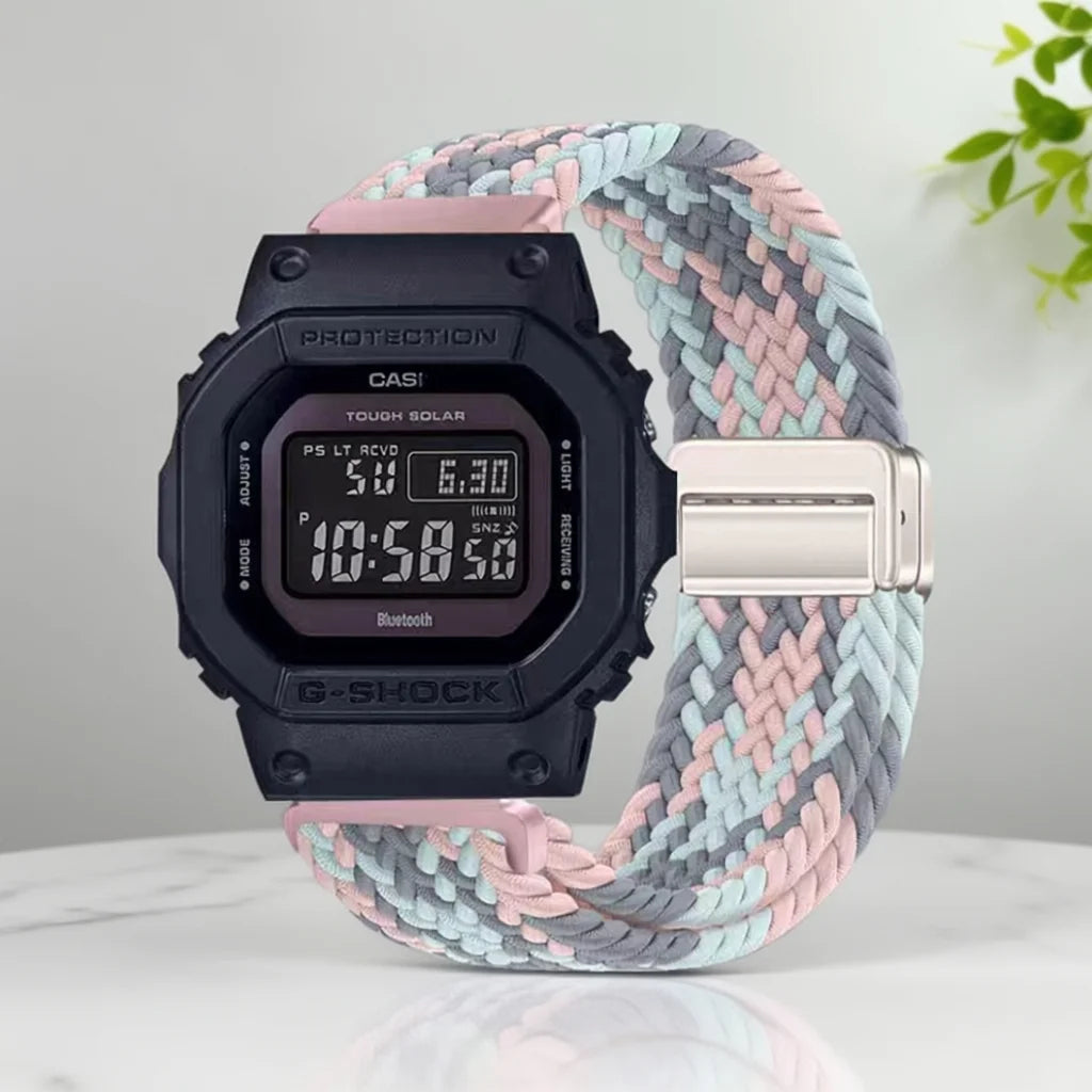 Bracelet en nylon de 18 mm pour montre Casio Small Square AE1200/1300/F91W/W218/F108, boucle magnétique élastique