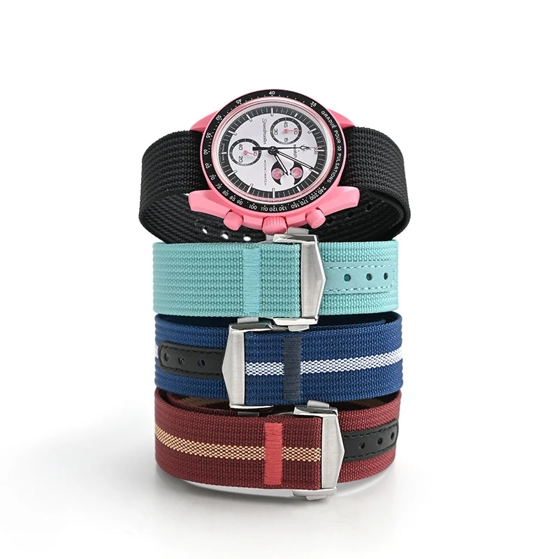 Bracelet de montre otan en toile de Nylon de qualité supérieure pour Omega X Swatch MoonSwatch, fermoir pliant Seamaster 300 007, Bracelet universel de 20mm