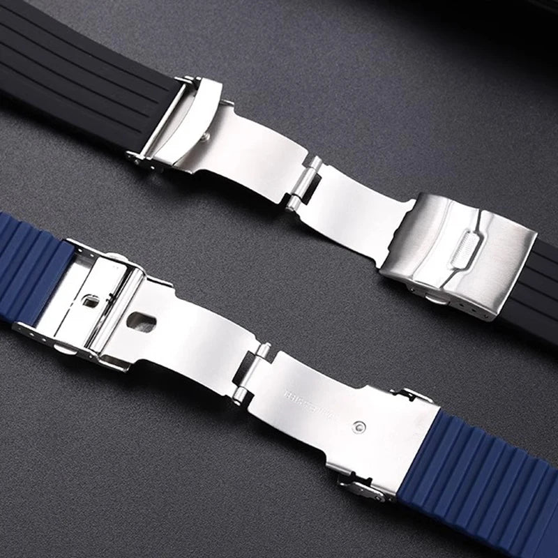 Silicone watch strap, for ORIS AQUIS 7730 7740 - 11mm or 12mm